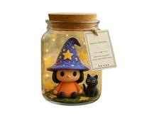 Halloween Glass Witch Hat Jar Desktop Ornament Unique Adopt Me Witchcraft for Home Shelf Decoration Bulk Christmas Ornament (White, 20x15cm)