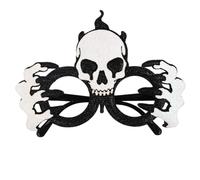 Halloween Glasses Halloween Glasses, Glitter Skull and Hand Skeleton Frames with Flexible Leg, Party Favors for Cosplay and Photo Props, White