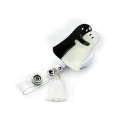 Halloween Glow in The Dark Badge Reel Retractable with ID Clip Hug Ghost Luminous Badge Clip for Holiday Nurses Nursing Students Teachers Office