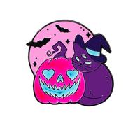 Halloween Glow In The Dark Brooch White Cartoon Badge Scary Pumpkin Head Brooch Accessory 420 Party Decorations for Adults (D, 3X3CM)