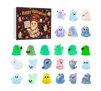 Halloween Glow in the Dark Ghost Calendar, 24 Day Countdown Calendar with 24 Mini Figures, Cute Glow in the Dark, Party Decorations