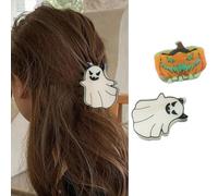 Halloween Glow in the Dark Ghost Hair Claw Clips 2 Pack, Cute Funny Shark Clips for Women, Non - Slip Hair Accessories for Holiday Parties, Costumes & Daily Wear