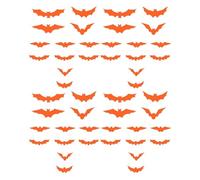 Halloween Glow in The Dark Halloween Bat Wall Stickers 3D Fluorescent Decals for DIY Party Indoor Neon Themed Decoration 12PCS (Red4, 16x4. 5cm)