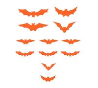 Halloween Glow in The Dark Halloween Bats Wall Stickers - 3D Decorative Paper Bat Decals for Indoor Neon Party - Fluorescent Party Supplies for Homemade Wall Art 12PCS (Red1, 16x4. 5cm)