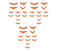 Halloween Glow in The Dark Halloween Bats Wall Stickers - 3D Decorative Paper Bat Decals for Indoor Neon Party - Fluorescent Party Supplies for Homemade Wall Art 12PCS (Red3, 16x4. 5cm)
