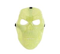 Halloween Glow in the Dark Skull Mask - Pack of 1 - Green Skull Mask with Elastic Strap - Adults Mens Womens Halloween Trick or Treat Fancy Dress Costume Accessory