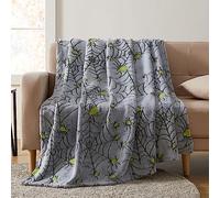 Halloween Glow in The Dark Throw Blanket: Velvet Fleece for Sofa Bed Couch Chair Dorm (Style 2)