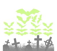 Halloween Glow Stickers - Bat Wall Decals, Green Gothic Stickers | Eyes Window Sticker, Halloween Decoration Home Party Supplies, PVC Material, Indoor Use