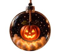 Halloween Glowing Ball Ornaments with Miniature Scene, Ghost, Witch & Pumpkin, Warm Light, Handcrafted, Hanging Bauble, Party & Home Halloween Tree Decorations Gifts (Multicolor-c)
