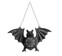Halloween Glowing Bat LED Wall Hanging Decoration Rainbow Plastic Pendant for Party (Black, One Size)