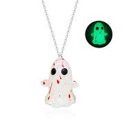 Halloween Glowing Ghost Necklace - Ghost Pendants and the charm of Dark Environments - Perfect jewelry for Halloween costumes, parties, and Cosplay - Unisex design
