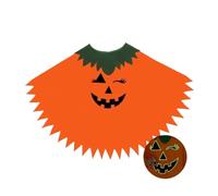 Halloween Glowing Pumpkin Cosplay Costume for Adults Kids Party Carnival Cute Orange Pumpkin Hat Headband and Fun Cape Outfit(Adult)