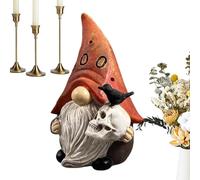 Halloween Gnome Decorations | Collectible Gnomes Goth Home Decor | Gothic Resin Figurines for Bookshelf TV Cabinet Desktop Entrance Patio Yard Garden Table Centerpiece Home Halloween