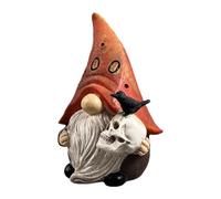 Halloween Gnome Figurines - Handcrafted Resin Spooky Detailing, Durrable Weather Resistant Build, Whimsical Seasonal Characters Elevating Festive Mood | Sculptures for Table Patio Garden Mantel