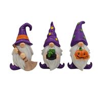 Halloween Gnomes - 3 Pieces Gnome Figurines, Resin Crafts Ornaments, Decorative Miniature Statues for Workplace Garden Indoor Holiday | Yard Outdoor Home Table Porch Entryway Window Spooky Seasonal