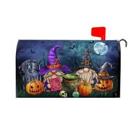 Halloween Gnomes Mailbox Covers Magnetic Halloween Night Pumpkins Mailbox Cover Standard Size 21 x 18 Inch Halloween Farmhouse Mail Box Wraps for Farmhouse Garden Yard Decor