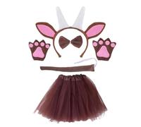 Halloween Goat Hair Hoop/Tail/Bowtie/Skirt Woman Teens Makeup Headband for Live Broadcast Carnivals Hair Accessory