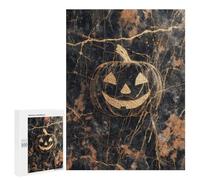 Halloween Gold Foil Pumpkin Art Print Puzzle 1000 Teile Schwer Puzzle Spielzeug Lernspiel Impossible Herausforderungsspielzeug Für Erwachsene Kinder 500 PCS