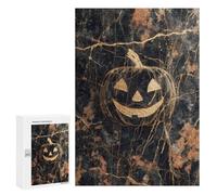 Halloween Gold Foil Pumpkin Art Print Puzzle 1000 Teile Schwer Puzzle Spielzeug Lernspiel Impossible Herausforderungsspielzeug Für Erwachsene Kinder 300 PCS
