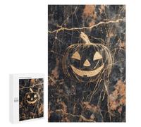Halloween Gold Foil Pumpkin Art Print Puzzle 1000 Teile Schwer Puzzle Spielzeug Lernspiel Impossible Herausforderungsspielzeug Für Erwachsene Kinder 1000 PCS