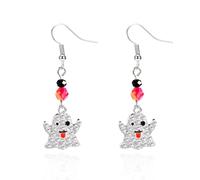 Halloween Gold Ghost Dangle Earrings for Women Acrylic Cute Weird Grim Reaper Drop Earrings Silver Crystal Beaded Earrings Gothic Jewelry Gifts, L, Acrylic, No Gemstone