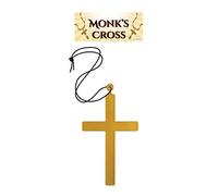 Halloween Gold Large Cross Priest Vampire Monk Nun Crucifix Necklace Fancy Dress