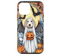 Halloween Goldendoodle Dog Ghost Holding Pumpkin Art Case for iPhone 12 mini