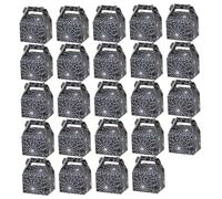 Halloween Goodie Bags, 24PCS Spider Web Treat Boxes with Handle, 4.5x4.5x5.7 Inch Halloween Candy Bags for Birthday Party Supplies