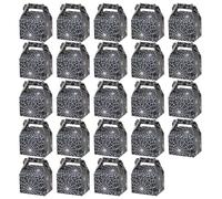 Halloween Goodie Bags, 24PCS Spider Web Treat Boxes with Handle, 4.5x4.5x5.7 Inch Halloween Candy Bags for Birthday Party Supplies, Treat Boxes