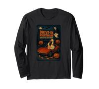 Halloween Goose Drive In Nightmare Horror Pumpkins Ghosts Long Sleeve T-Shirt