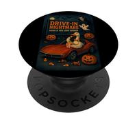 Halloween Goose Drive In Nightmare Horror Pumpkins Ghosts PopSockets Adhesive PopGrip