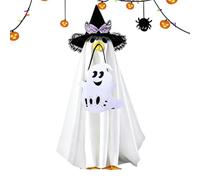 Halloween Goose Outfit Fall Decorative Funny Witch Hat Ghost