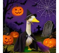 Halloween Goose Outfit, Witch Lawn Porch Goose Clothes Fall Halloween Goose Costume with broom for 23" Geese Outdoor Patio Yard Lawn Decoration