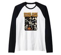 Halloween Goose Scary Spooky Goose-tons Skeletons Vintage Raglan Baseball Tee
