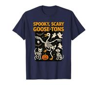 Halloween Goose Scary Spooky Goose-tons Skeletons Vintage T-Shirt