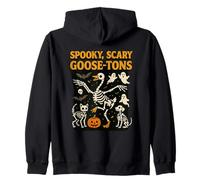 Halloween Goose Scary Spooky Goose-tons Skeletons Vintage Zip Hoodie