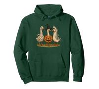 Halloween Goose Tee Mummy Shark Pumpkin Jack Geese Costume Pullover Hoodie, Adult Unisex, Dark Green, X-Large