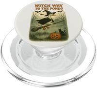 Halloween Goose Witch Way To The Pond Spooky Season Retro PopSockets PopGrip for MagSafe