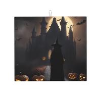 Halloween Goth 1 Print Absorbent Dish Drying Mat Kitchen Counter Foldable Reusable Coffee Bar Utensil Pad