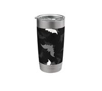 Halloween Goth Black Bats Creepy Scary Spooky Stainless Steel Insulated Tumbler