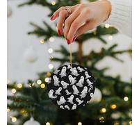 Halloween Goth Ceramic Christmas Ornaments - 2.8 Inch Round Double-Sided Xmas Tree Decorations with Gold Ribbon for Home Holiday Decor, Gift for Family & Friends