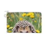 Halloween Goth Coin Purse Canvas Change Pouch with Zipper Small Cosmetic Organizer Bag Women Wallet for Car Keys, Credit Cards, Cash, Lipstick, hedgehog, One Size, Hedgehog