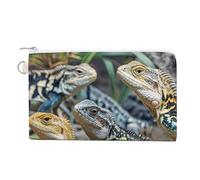 Halloween Goth Coin Purse Canvas Change Pouch with Zipper Small Cosmetic Organizer Bag Women Wallet for Car Keys, Credit Cards, Cash, Lipstick, Different Types of Lizard, One Size, Different Types of