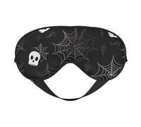 Halloween Goth Double-Sided Silk Sleep Mask, Adjustable Light Blocking Eye Mask for Travel, Men & Women, Soft Comfortable Blindfold 20x10cm
