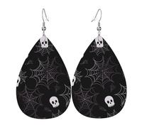 Halloween Goth Earrings for Women Teardrop Dangle Earrings Boho Lightweight Unique Leather Earrings Fashion Pendant for Birthday Gift Fashion Jewelry