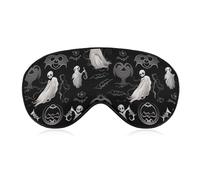 Halloween Goth Eye Mask for Women & Men, Breathable & Adjustable Eye Cover, Ultra Soft Sleep Mask, Lightweight Travel Blindfold for Airplane, Nap, Night Sleeping