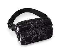 Halloween Goth Fanny Pack for Women, Personalized Waist Bag with Multi-Pockets for Men, Belt Bag for Travel, Crossbody Bags with Zipper, Adjustable Bum Bags for Running