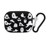 Halloween Goth for Airpod Pro Case Cover Hard Shell Full Drop Protection Cover with Keychain Compatible with AirPod Pro 2nd/1st Generation, Front LED Visible,Black
