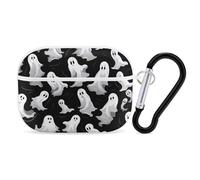 Halloween Goth for Airpod Pro Case Cover Hard Shell Full Drop Protection Cover with Keychain Compatible with AirPod Pro 2nd/1st Generation, Front LED Visible,White