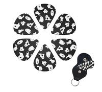 Halloween Goth Guitar Picks 6 Pack 3 Different Thickness Celluloid Guitar Plectrums with Guitar Pick Holder Personalized Guitar Pick for Acoustic Guitar, Electric Guitar, Bass, Ukulele